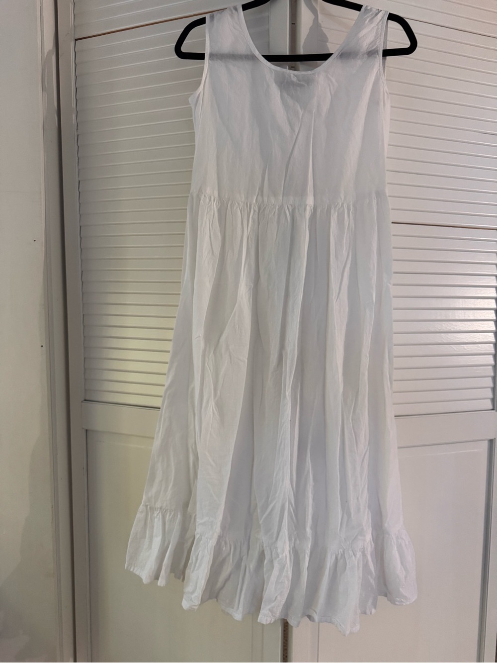 Soch Sheer White Sleeveless Ruffle Hem Cotton Dress 0078
